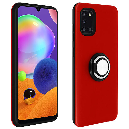 Avizar Coque Samsung Galaxy A31 Antichoc Bague Maintien Support Vidéo rouge