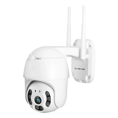 Tech Discount TD® Caméra IP surveillance wifi 720p résolution détection vision nocturne inclinaison et rotation caméra surveiller dual light wifi