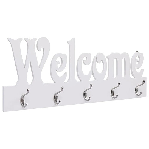 vidaXL Porte-manteau mural WELCOME Blanc 74x29,5 cm