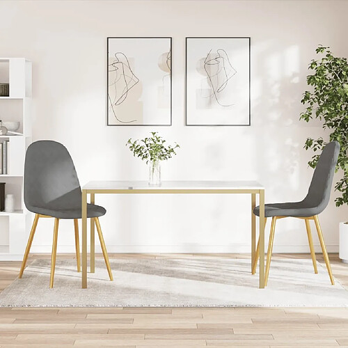 Maison Chic Lot de 2 Chaises à manger modernes,Chaises à dîner Gris clair Velours -MN47683