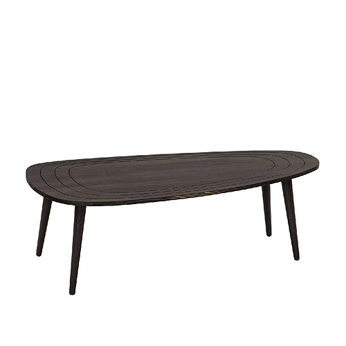 Toilinux Table basse Théodore en bois massif - Gris foncé