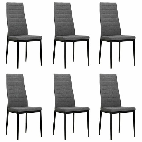 Maison Chic Lot de 6 Chaises à manger modernes,Chaises à dîner gris clair tissu -MN10382