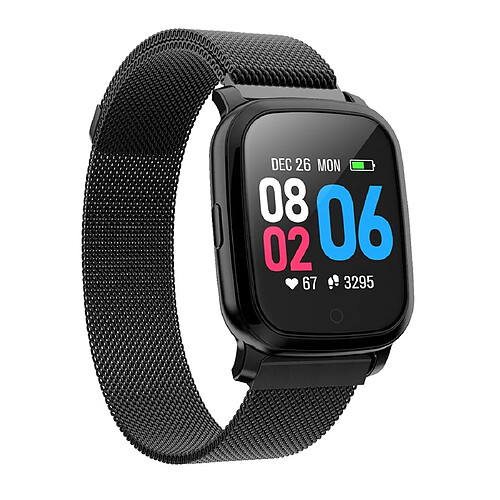 Wewoo Bracelet connecté Smartwatch en acier de la montre TFT couleur CV06 de 1,3 poucesrappel d'appel / surveillance de la fréquence cardiaque / de la pression artérielle / du sommeil / de l'oxygène sanguin noir