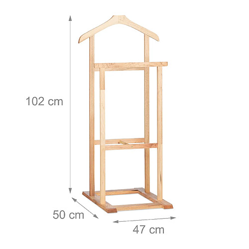 Helloshop26 Valet portant de chambre porte vêtements sur pied 102 cm en bois 13_0002918