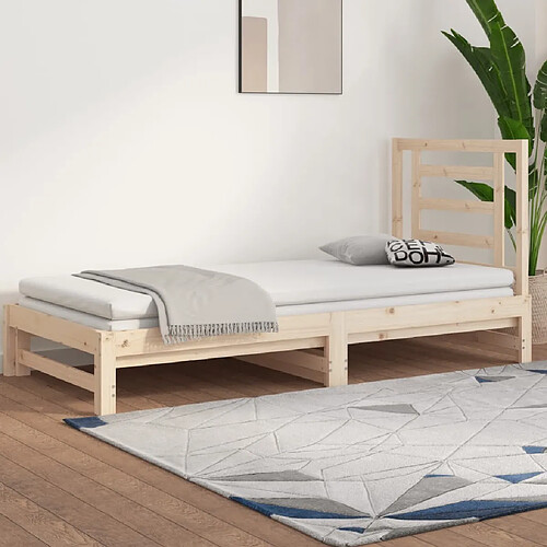 vidaXL Lit coulissant sans matelas 2x(90x200) cm