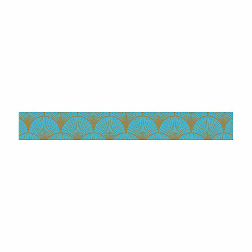 Youdoit Masking tape - Éventail bleu sur fond doré - Repositionnable - 15 mm x 10 m