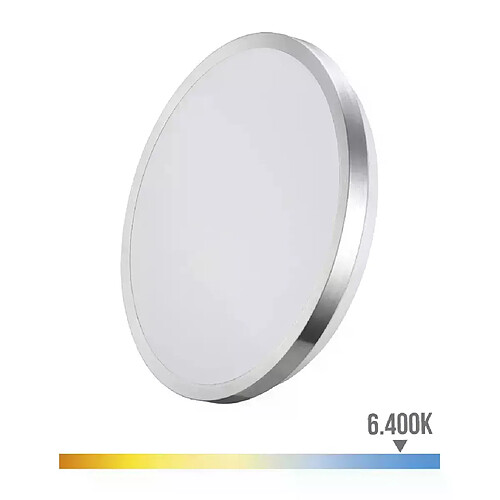 Edm Plafonnier Circulaire Blanc / Chrome 24W 2490lm (192W) - Blanc du Jour 6500K