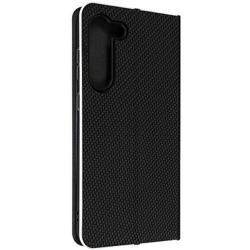 Avizar Étui pour Samsung Galaxy S23 Plus avec Porte-carte Design Carbone Noir et Argent