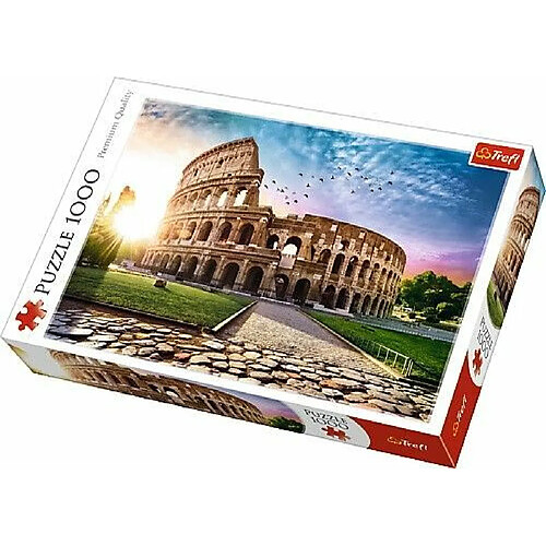 Trefl - Le Colisée en rayons de soleil, Rome - 1000 Pièces, vue sur l'Amphithéâtre, Soleil, Oiseaux, DIY Puzzle, Divertissement Créatif, Cadeau, Amusement