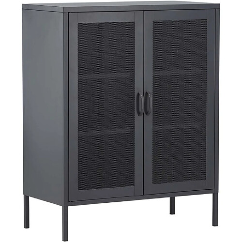 Venture Home Buffet 2 portes grillagées en acier Misha Gris.