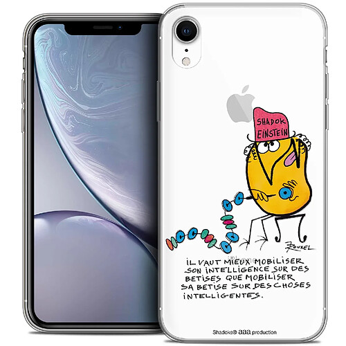 Caseink Coque Housse Etui Apple iPhone Xr (6.1 ) [Crystal Gel HD Collection Les Shadoks ? Design Einstein - Souple - Ultra Fin - Imprimé en France]