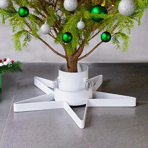 vidaXL Support de sapin de Noël Blanc 47x47x13,5 cm