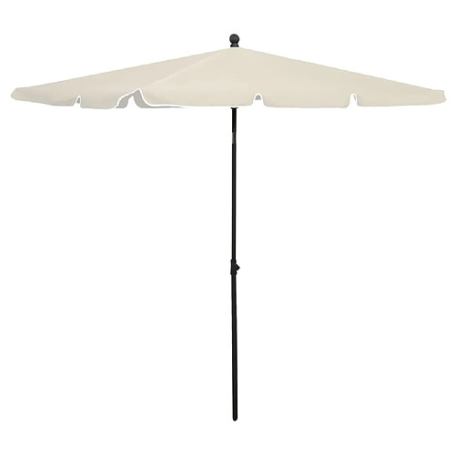 ComfortXL Parasol De Jardin Avec Mât 210x140 Cm Sable