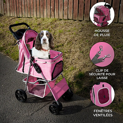 Monstershop Poussette pour Animal de Compagnie – Rose