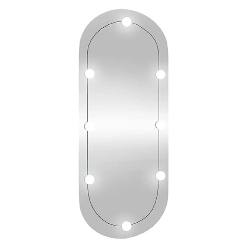 Maison Chic Miroir mural avec lumières LED | Miroir Décoration pour Maison Salle de Bain 40x90 cm verre ovale -GKD65808