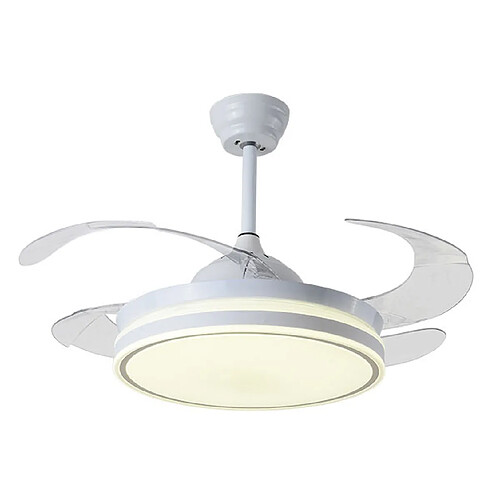 Ventilateur de plafond ASGARD MAXI blanc, 4 pales escamotables, 72W LED 3000|4000|6000K, H35xP.120/50cm