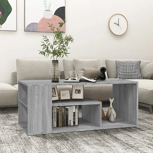 Maison Chic Table basse,Table Console Table d'appoint, Table pour salon Sonoma gris 100x50x40 cm Bois d'ingénierie -MN63162