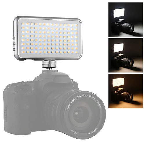 Wewoo Lumière photographique LED-013 Pocket 112 LEDs Vlogging professionnel Photographie Vidéo & Studio Photo Light avec écran OLED et adaptateur de griffe froide pour appareils Canon / Nikon DSLR