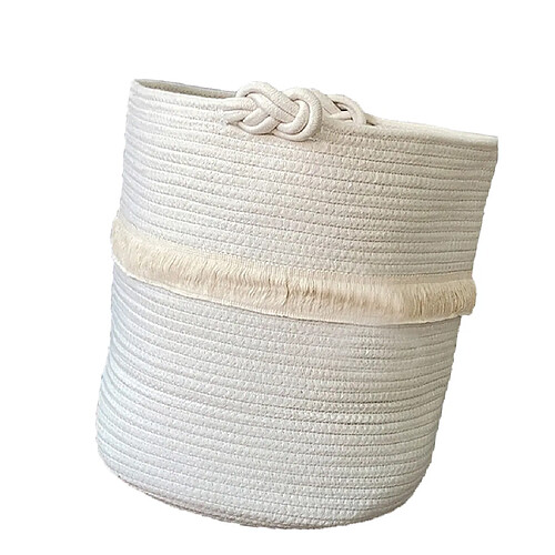 Panier de rangement en corde de coton, panier de rangement pour le linge, blanc