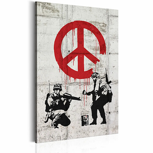 Artgeist Tableau - Soldiers Painting Peace by Banksy [60x90]