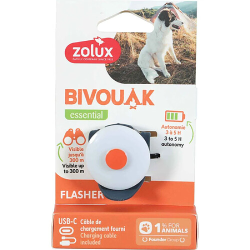 ZOLUX Flasher lumineux USB Bivouak bleu.