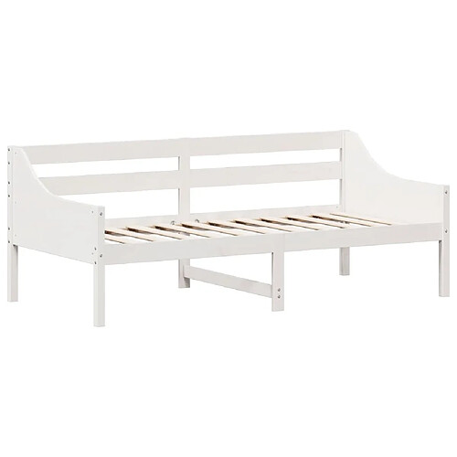 Vidaxl Lit de jour Blanc 75x190 cm Bois de pin massif