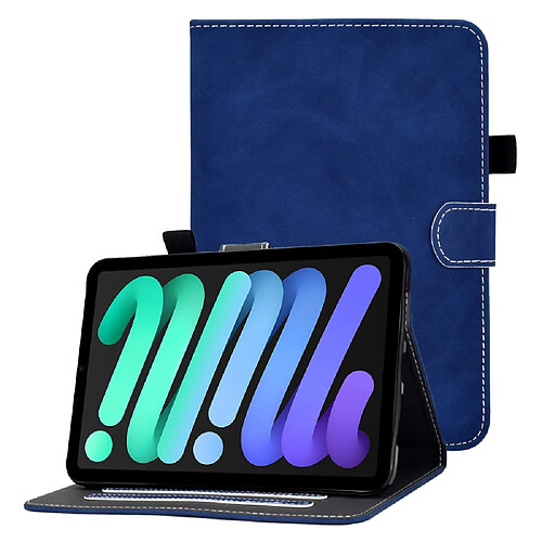 Etui en PU + TPU avec porte-cartes et support bleu pour votre Apple iPad mini (2021)