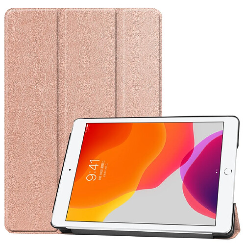 Wewoo Housse Étui Coque Pour iPad 10.2 en cuir élégant avec rabat horizontal Custer Texture fonction Veille / Réveil et support à trois réglages Or rose