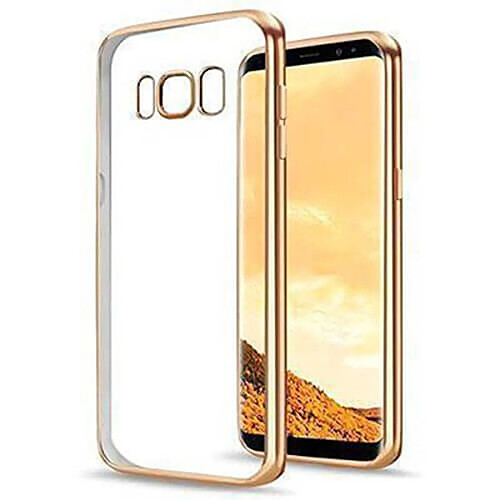 Coque transparente avec cadre doré pour Samsung Galaxy S8