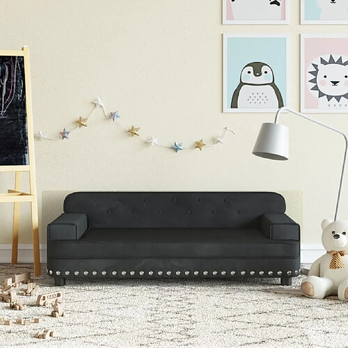 vidaXL Canapé pour enfants noir 90x53x30 cm velours