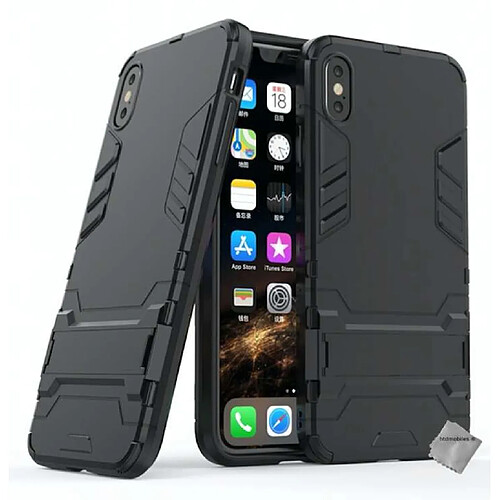 Htdmobiles Coque rigide anti choc pour Apple iPhone XS Max + film ecran - NOIR