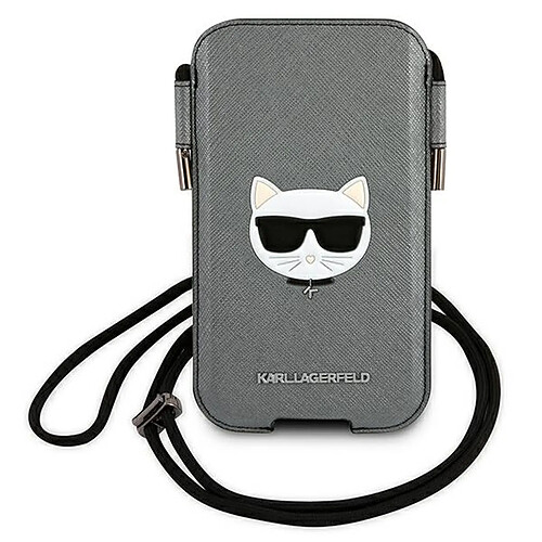 karl lagerfeld torebka klhcp12lophchg 6,7" szary/gris coque dur saffiano ikonik choupette head