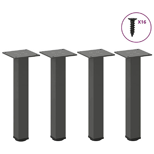 vidaXL Pieds de table basse 4 pcs anthracite 30-32 cm acier