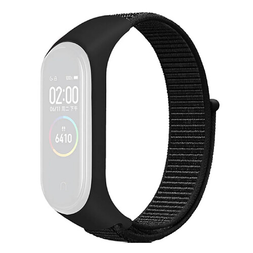 Bracelet en nylon réglable pour votre Xiaomi Mi Band 3/4/5/6/7 - tout noir