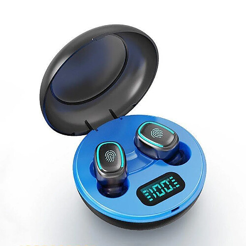 Chrono Écouteurs pour casque Chronus Écouteurs tactiles sensibles, Haut-parleur binaural, Résistance à l'eau IPX4, 200mAh intégré(Bleu)