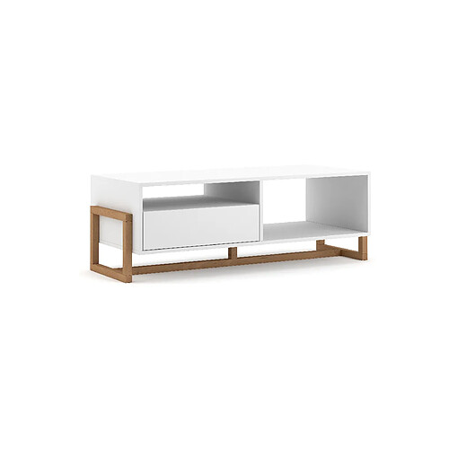 VIVALDI Table basse - OSLO - 120 cm - blanc mat - style moderne