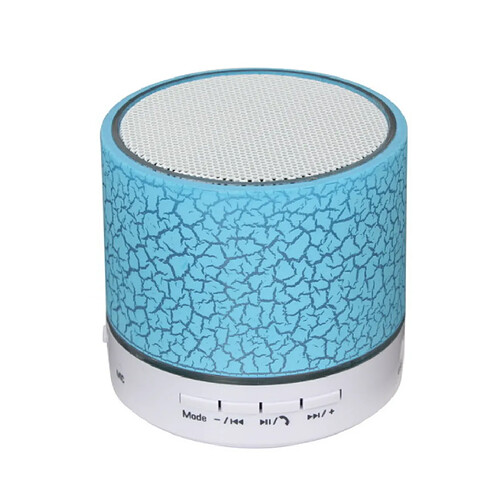 Chrono Mini haut-parleur Bluetooth sans fil portable, haut-parleur stéréo rechargeable pour caisson de basses avec lumière LED(Bleu)