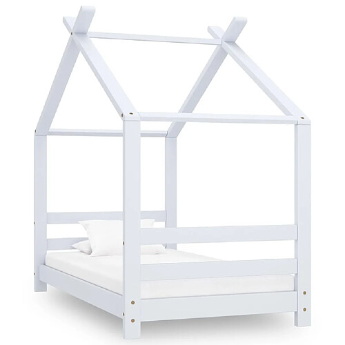 vidaXL Cadre de lit d'enfant Blanc Bois de pin massif 70x140 cm