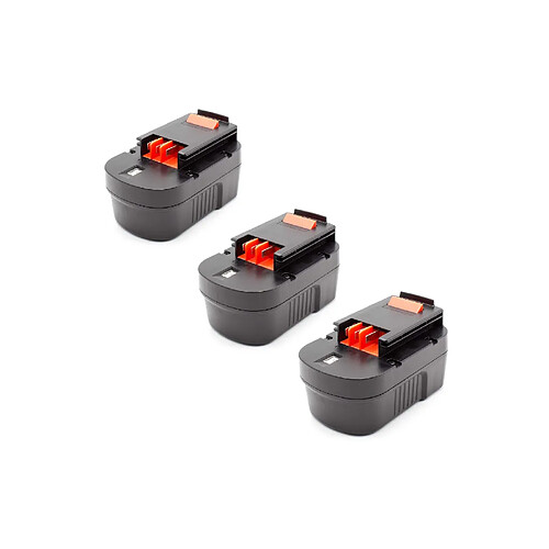 vhbw 3x NiMH batterie 1500mAh (14.4V) pour outil électrique outil Powertools Tools Black & Decker HP148F2, HP148F2B, HP148F2K, HP148F2R, HP148F3B