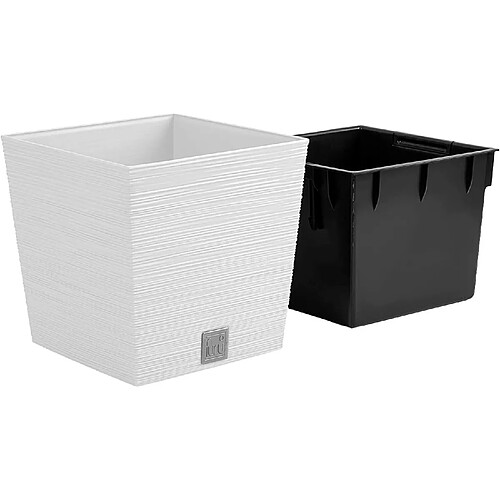 Pot de fleurs avec insert blanc