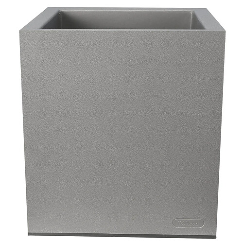 Riviera Pot en plastique carré aspect granit 30 cm Gris clair.