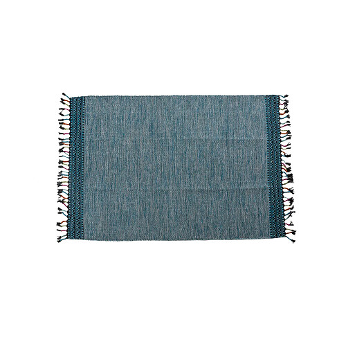 Alter Tapis moderne Dallas, style kilim, 100% coton, bleu, 200x140cm