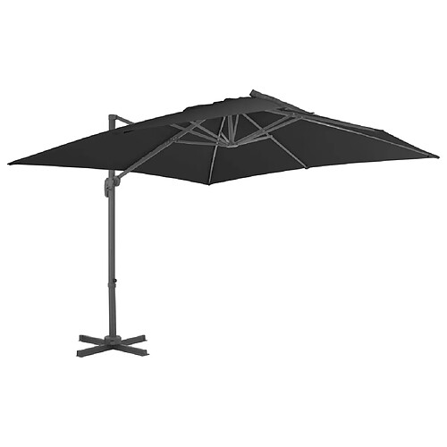 vidaXL Parasol de jardin en porte-à-faux et poteau en aluminium