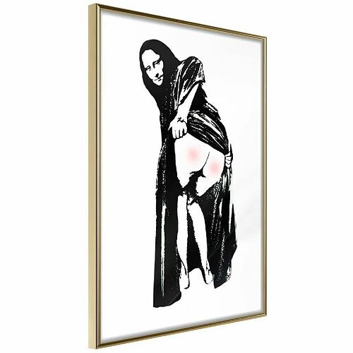 Paris Prix Affiche Murale Encadrée Moona Lisa 20 x 30 cm Or