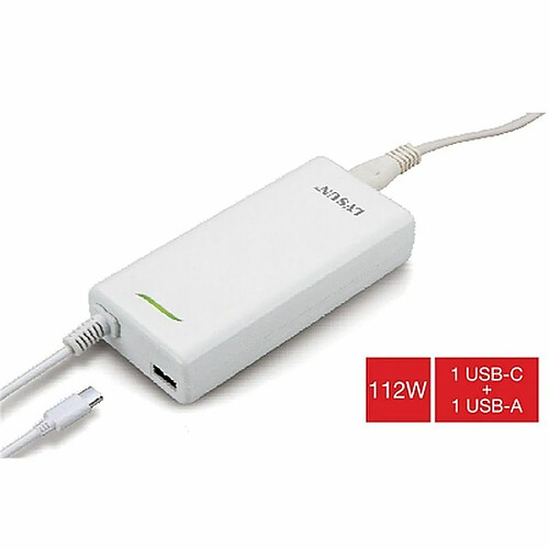 Lvsun Adaptateur Universel Ultra-Mince 112 Watts 1 Port USB-A et 1 Port USB-C PD 3.0 et QC 3.0