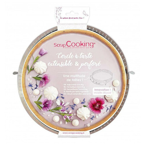 Scrapcooking Cercle à tarte extensible perforé - 16 à 30 cm