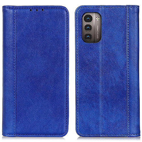 Etui en PU texture litchi, fermeture magnétique avec support, bleu pour votre Nokia G11/G21