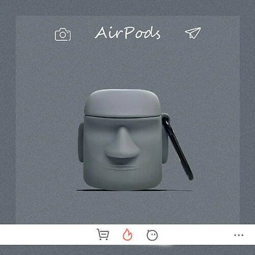 GUPBOO Airpods Coque Housse Étui Protecteur Compatible pour AirPods 3-Ins personnalité de la statue en pierre de l'île de Pâques