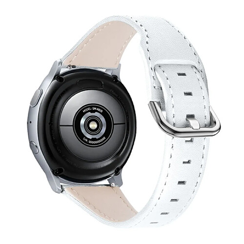 Bracelet en cuir véritable avec boucle (22mm), blanc pour votre Huami Amazfit Stratos/Amazfit 2 Stratos