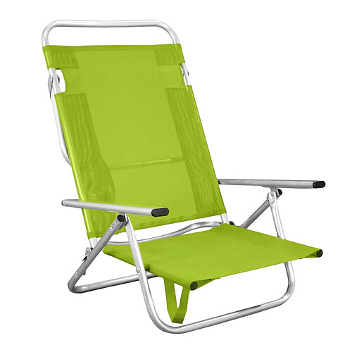 HEVEA Fauteuil de plage en aluminium Maribel vert